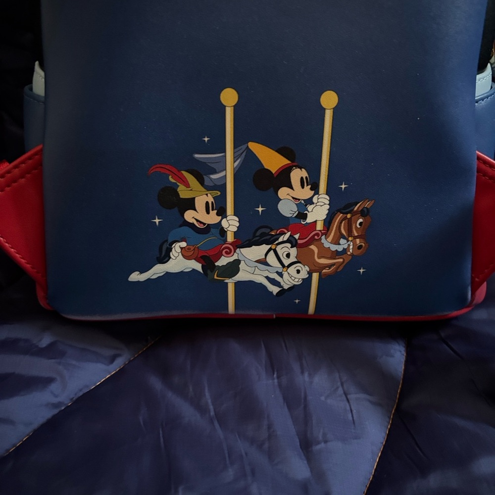 Minnie Mouse Brave Little Tailor Princess Loungefly Backpack - Red, Blue, Black - Picture 5 of 12